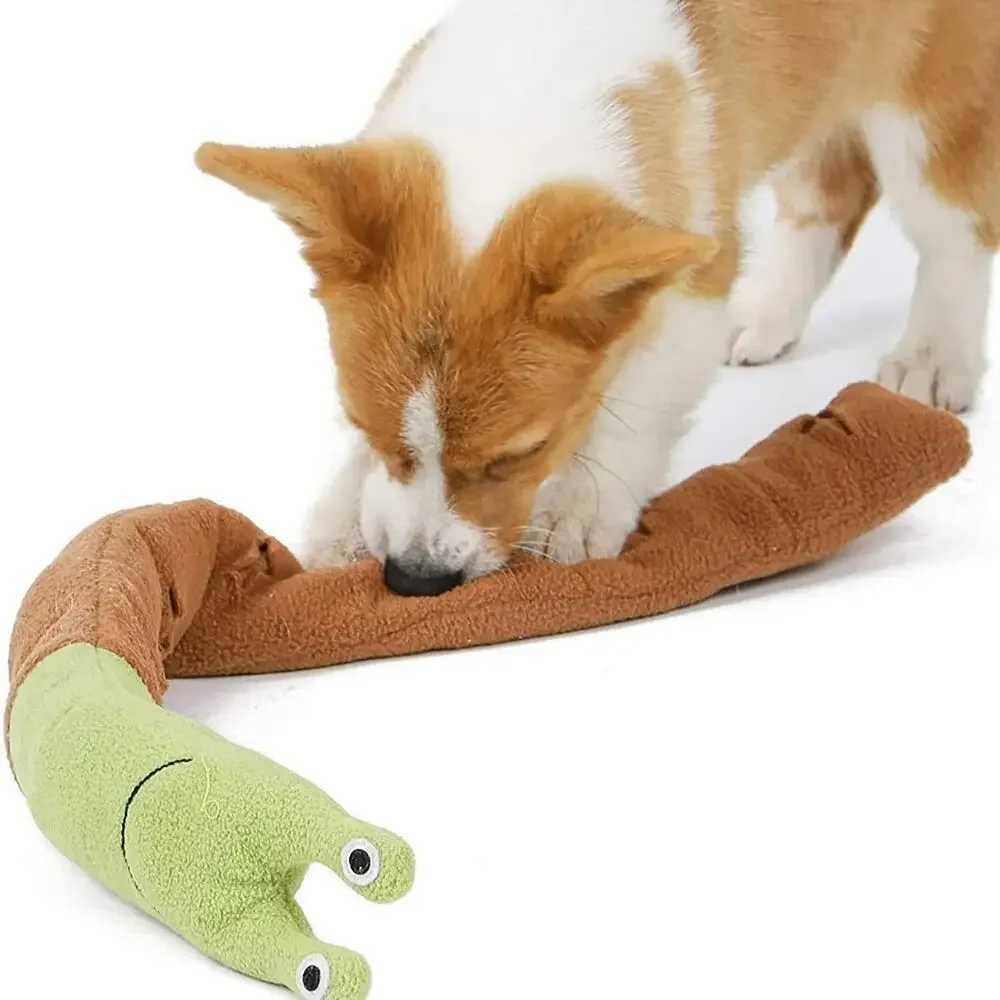 Dog extrusion toy pet sniffer plush snail toy Xizang food plush puzzle dog toy interactive cat and dog puzzle toy feeder X241213