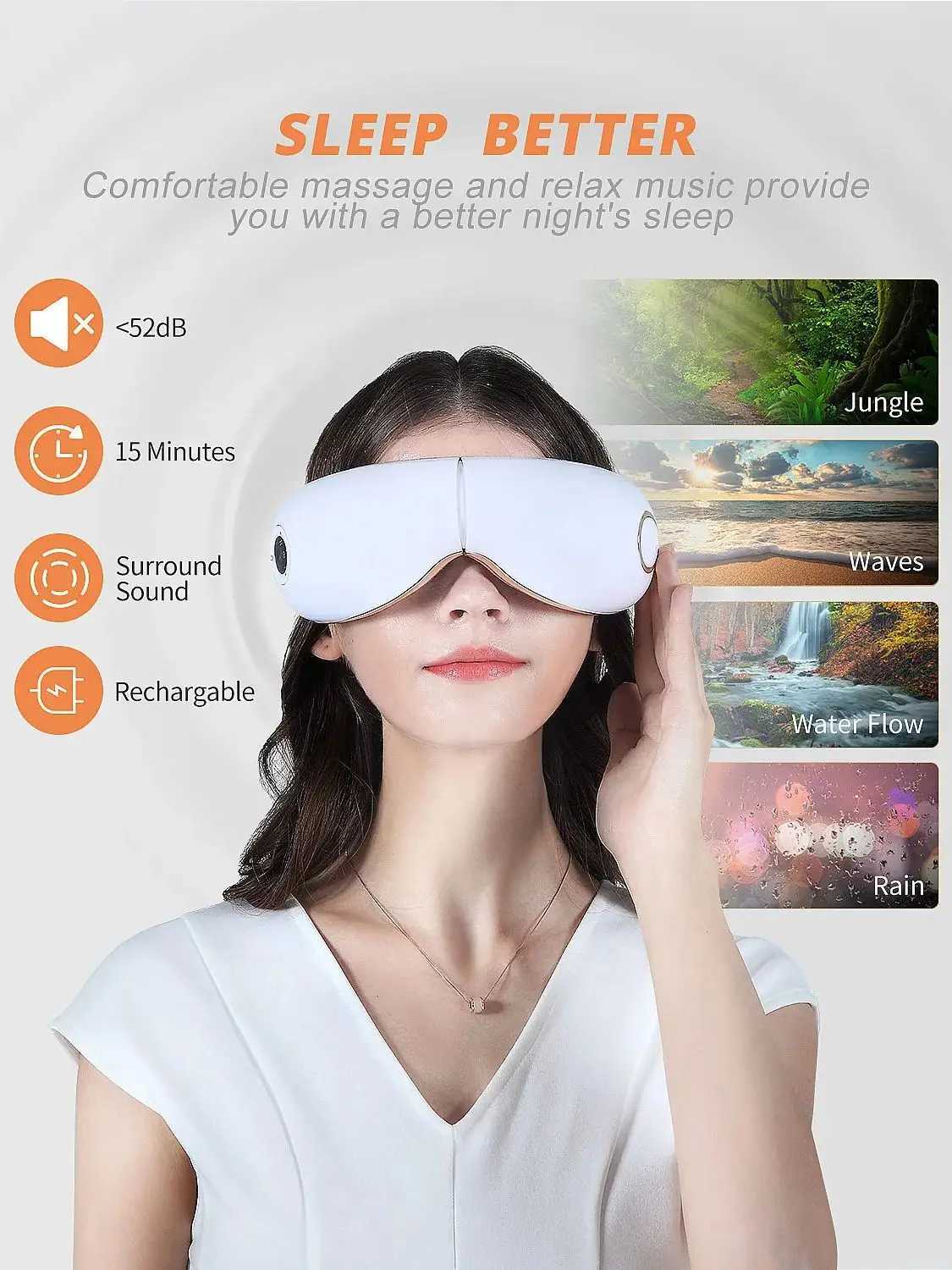 Foldable thermal massager with compression vibration reduces eye fatigue and improves sleep W241213