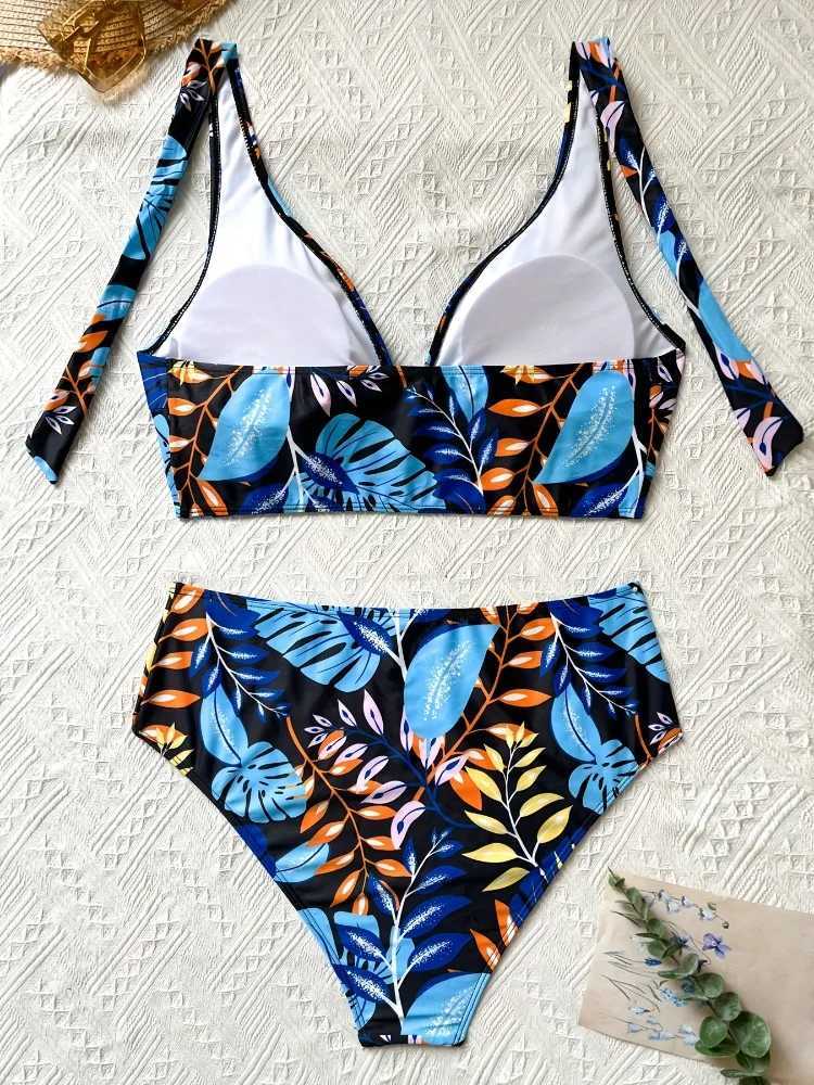 2024 Large Size opard Bikinis Two Pieces High Waist Swimsuit Women Halter Swimwear Fa Bathing Swimming Suit BeachwearXJ241212