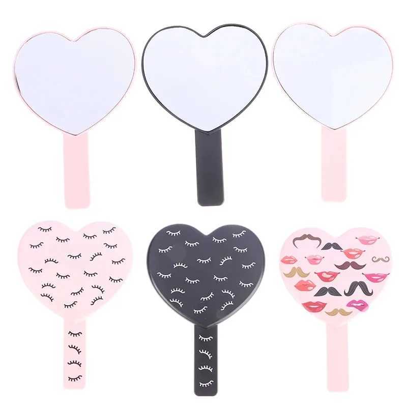1 Pcs High Definition Handheld Heart-shaped Eyelash Mirror Eyelash Inspection Mirror Makeup Gadgets Vanity Mirror Girl GiftsXJ241213