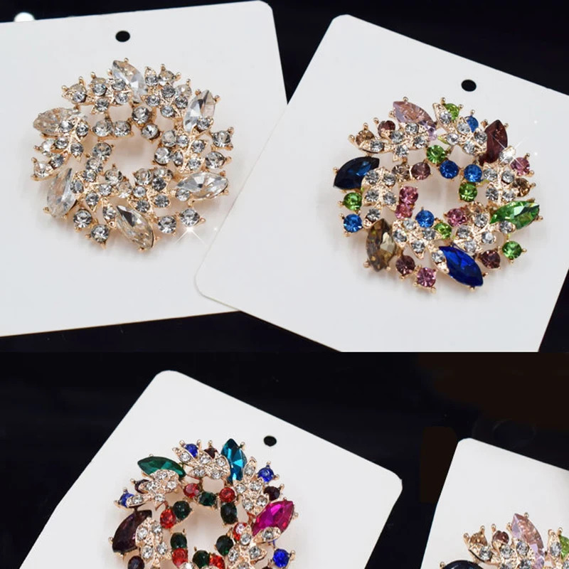 Bouquet Rhinestone Brooches And Pins Scarf Clip Big Flower Crystal Brooch For Women Fashion Brooch Pin Jewelry Gifts DIY Bouque 241213