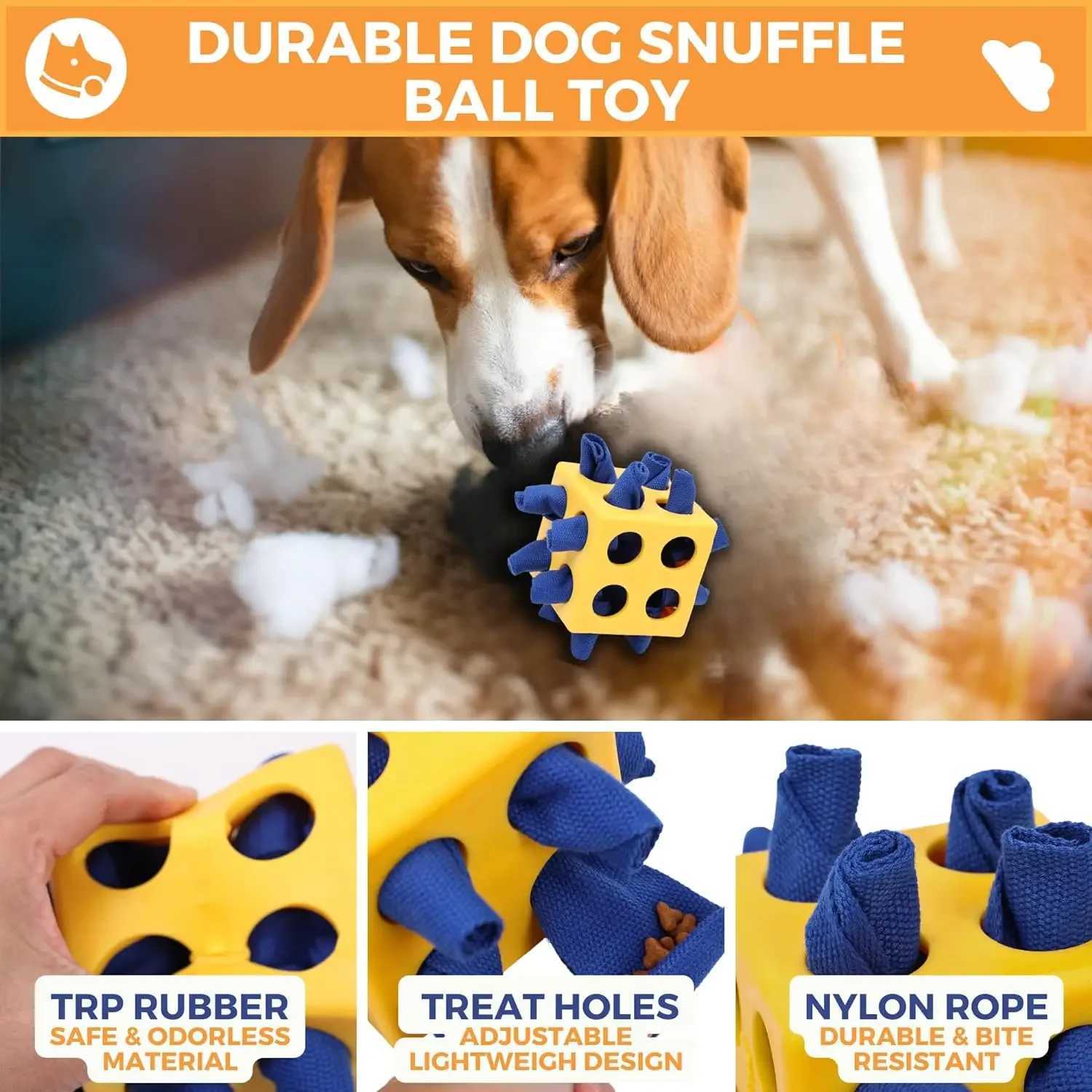 Unbreakable Dog offers a variety of puzzle toys including interactive snuff balls for dogs which encourage stimulating food foraging skills and small 