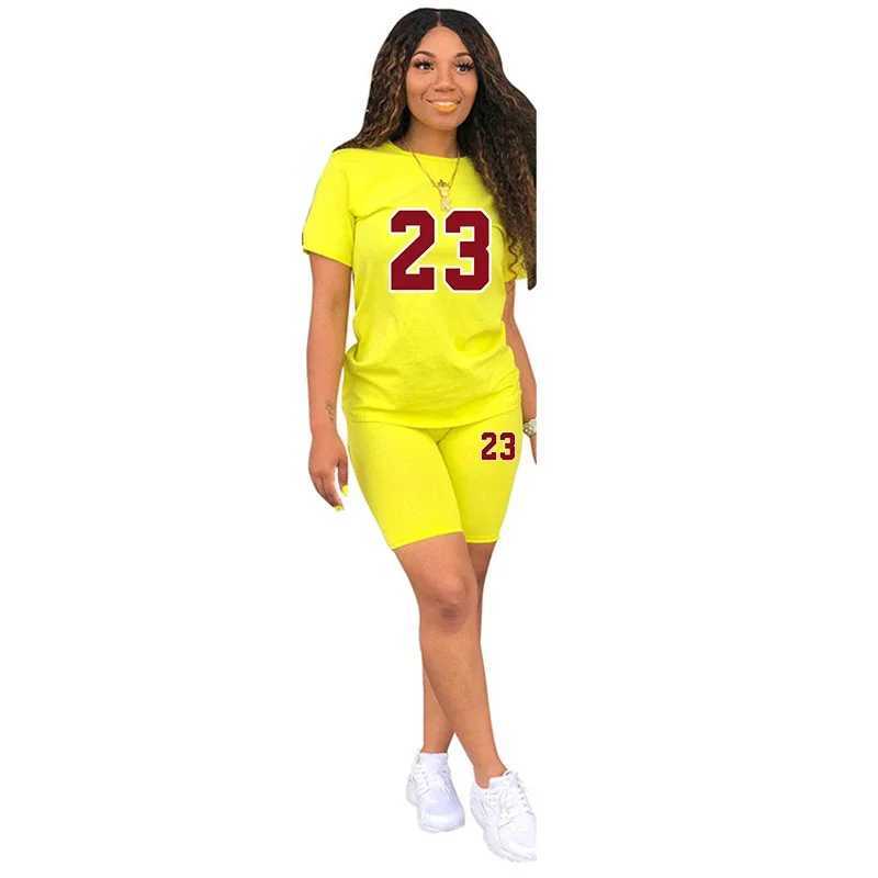 Women's Two Piece Pants High Quality Summer Womens Suit Short Slve Sets for Women 2 Pieces Daily Tracksuit Casual O-Neck 2024 Printing Ladies Fas