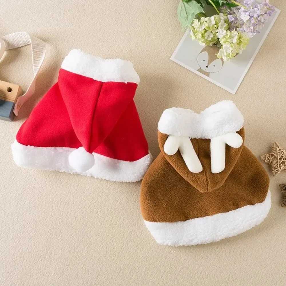 Scarves Wraps Funny Cat Christmas Costume Cosplay Props Pet Christmas Cape Dress Up Clothes Warm Red Scarf Cloak With Hat Pet Accessories H241213