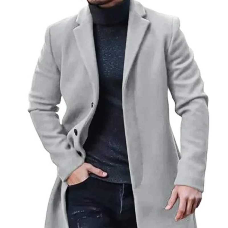 2023 Mens Autumn and Winter New Fashion Casual Woolen Coat Woolen Coat WindbreakerXJ241212