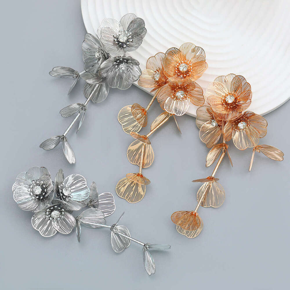 Spring New Alloy Exaggerated Female Multi layer Metallic wer Earrings