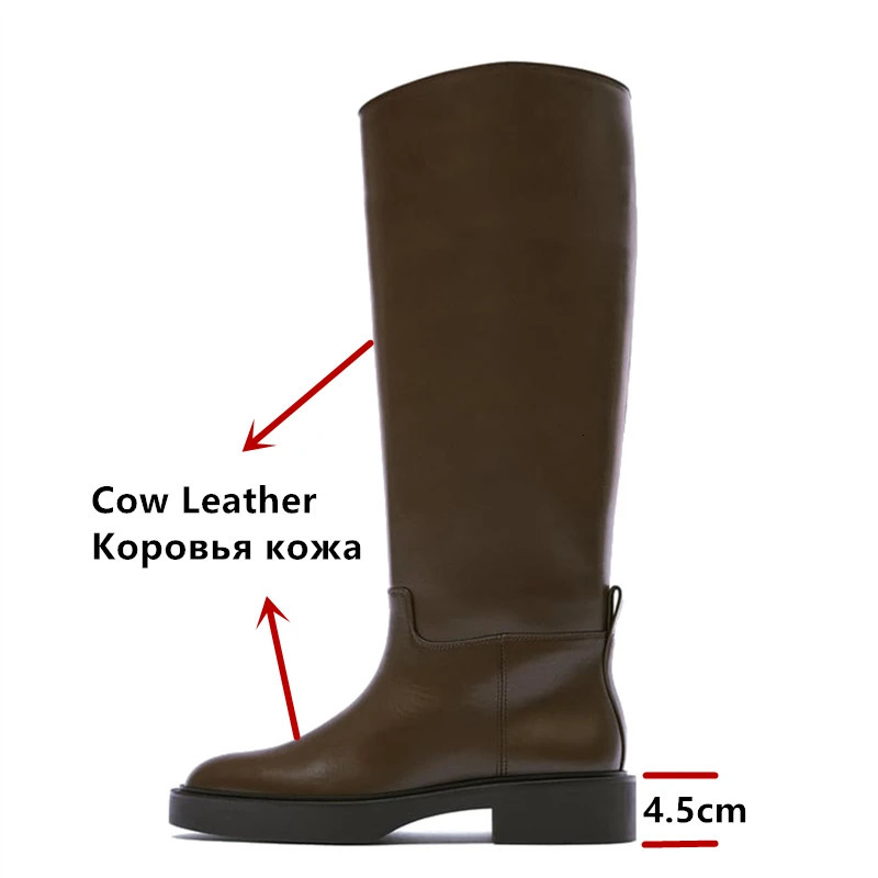 FEDONAS 2025 Fashion Women Knee High Boots Genuine Leather High Heeled Warm Autumn Winter Shoes Woman High Motorcycle Boots 241213