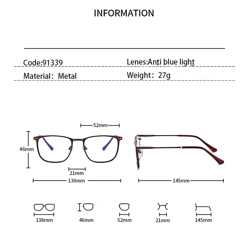 KANDREA Fashion Mens Ultralight TR90 Metal Myopia Glasses Frame Full Glasse 91339 241213