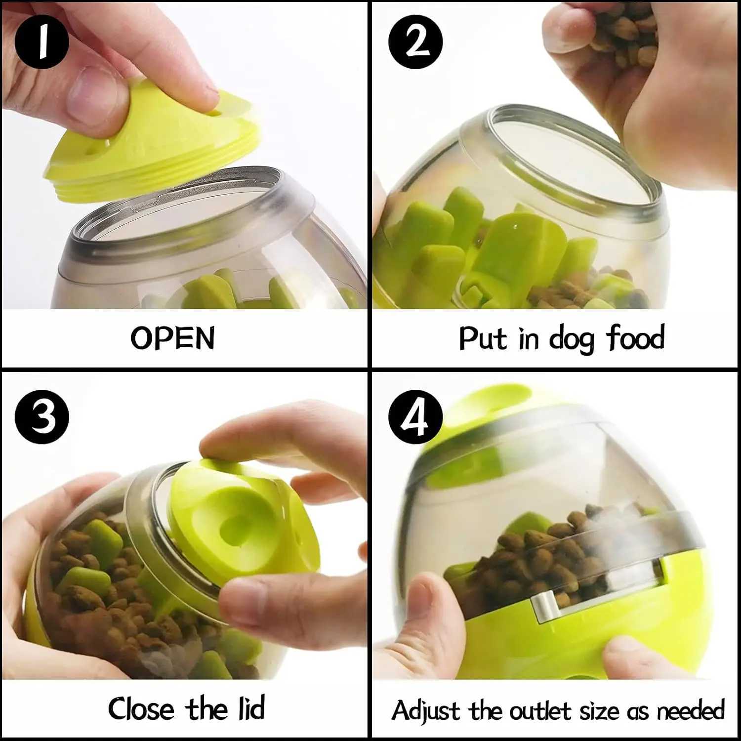 Dog food ball adjustable dog food dispensing toy interactive food puzzle ball pet slow feeding ball X241213