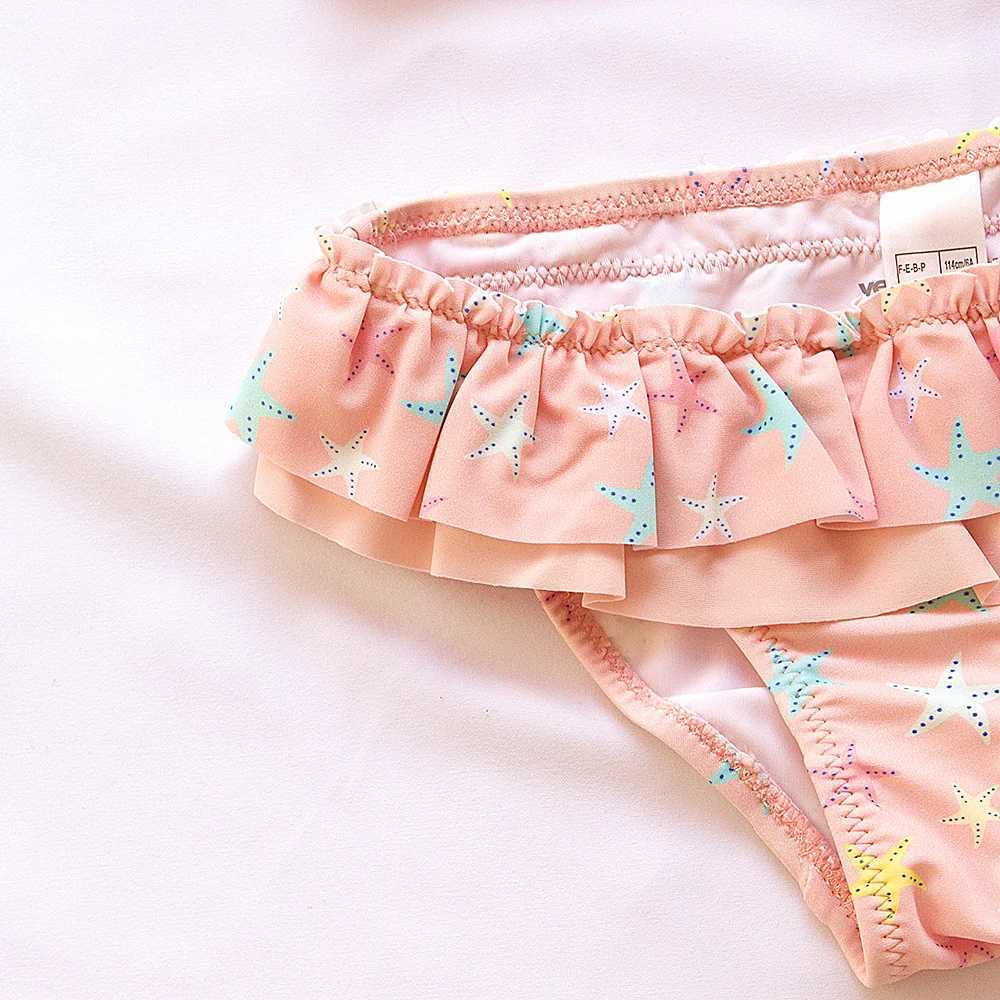 2-10 Years Kids Girls Swimwear Swimsuit 2024 Children Fal Bikinis Set Halter Print Kid Girl Biquini Infantil Bathing SuitXJ241212