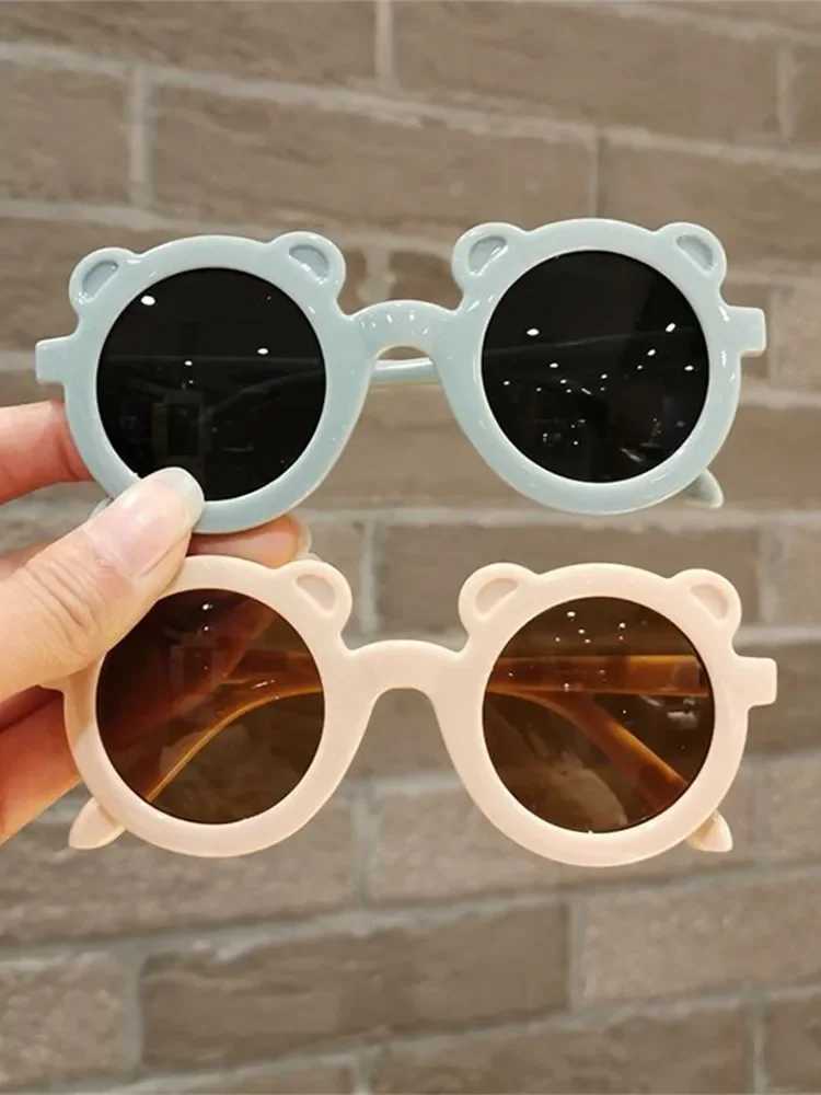 Sunglasses Girls Boy Round Small Bear Sunglasses Vintage Classic Cartoon Shades Anti-Glare Boys Cartoon Sun Glasses Eyeglasses UV400 H241213