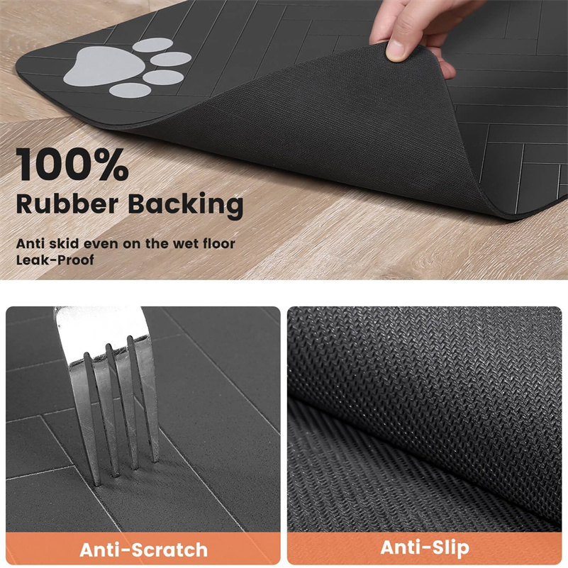 Pet Feeding Mat-Absorbent Pet Placemat for Food and Water Bowl, with Waterproof Rubber Backing, Quick Dry Water Dispenser Mat