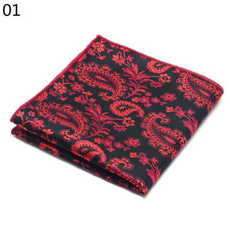 Luxury 25 * 25CM mens retro floral paisley silk handle pocket square fashionable mens Hanki wedding party chest towel W241213