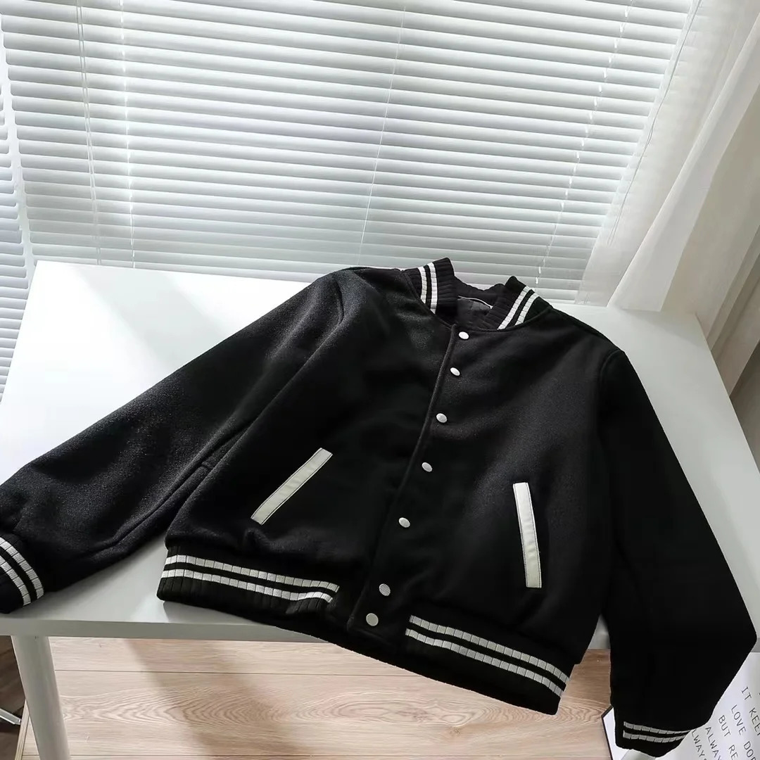 Baseball Uniform y Genuine Leather Jacket Wool Coat Same Style For Men And Women Short Fashion Couple 241213