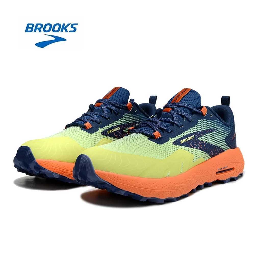 BROOKS Cascadia 17 Light yellow green Running Shoes Women Men Long-Distance Road Sport Training Casual SneakersC241213