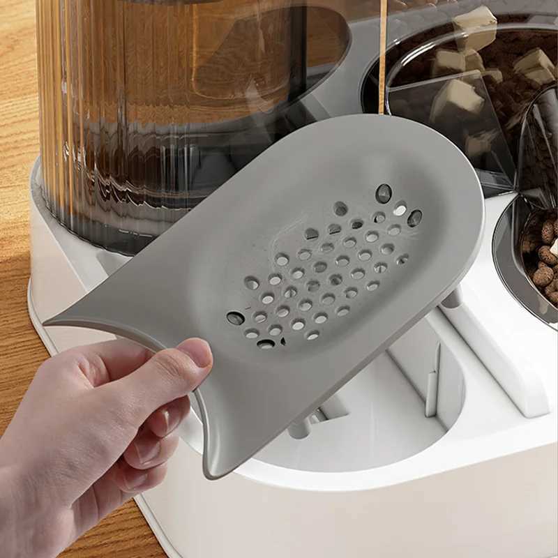 Cat Feeders 2 in 1 Pet Cat Feeder Automatic Pet Water Dispenser Large Capacity Cat Drinker Bowl Pet Food Storage Container Cat Accessories z241213