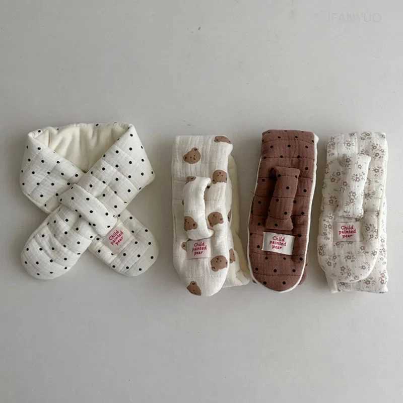 Scarves Wraps Korean Cartoon Bear Wool Fur Cross Warm Scarf Baby Fake Collar Neck Guard Shawl Winter Blouse Shoulder Cape Children Neckerchief H241213