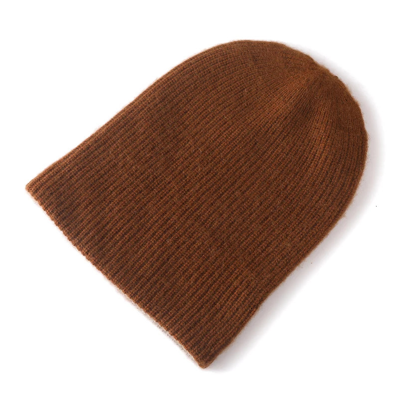 Double sided two tone cashmere hat thick and thick double-layer knitted hat neutral hat Merino wool hat warm hat outdoor hat 241205