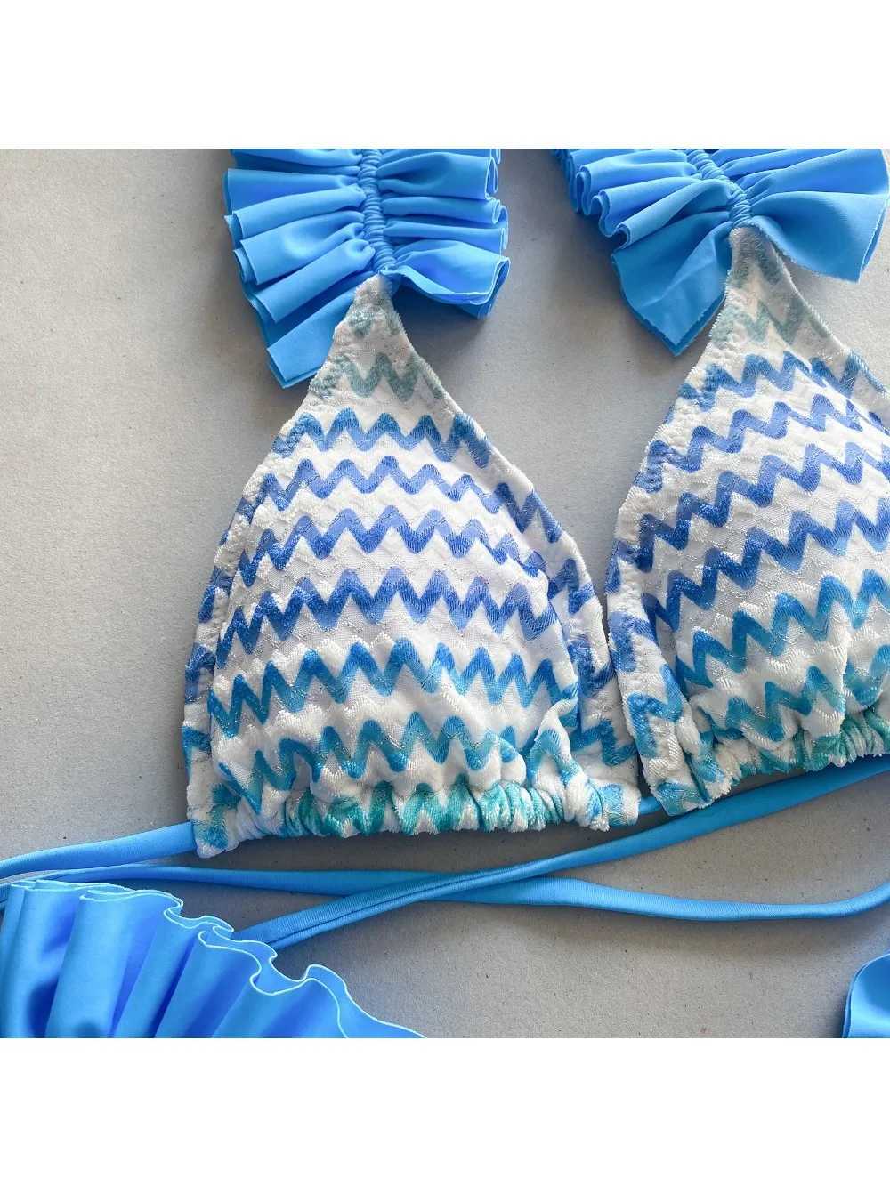 3 Pieces Bikini Women Swimsuit 2024 Fa Swimwear Sexy Beachwear Swimming Suit Bathing Suit Bikini Set Skirt Zigzag BiquiniXJ241212