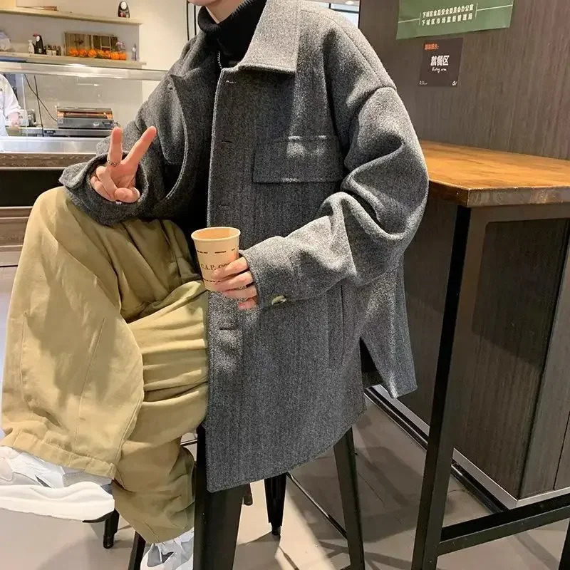 Wool Blends Jacket for Men High Quality Man Coat Winter Sales Of Deals Sale y ner Joker In Trendy Stylish 241213