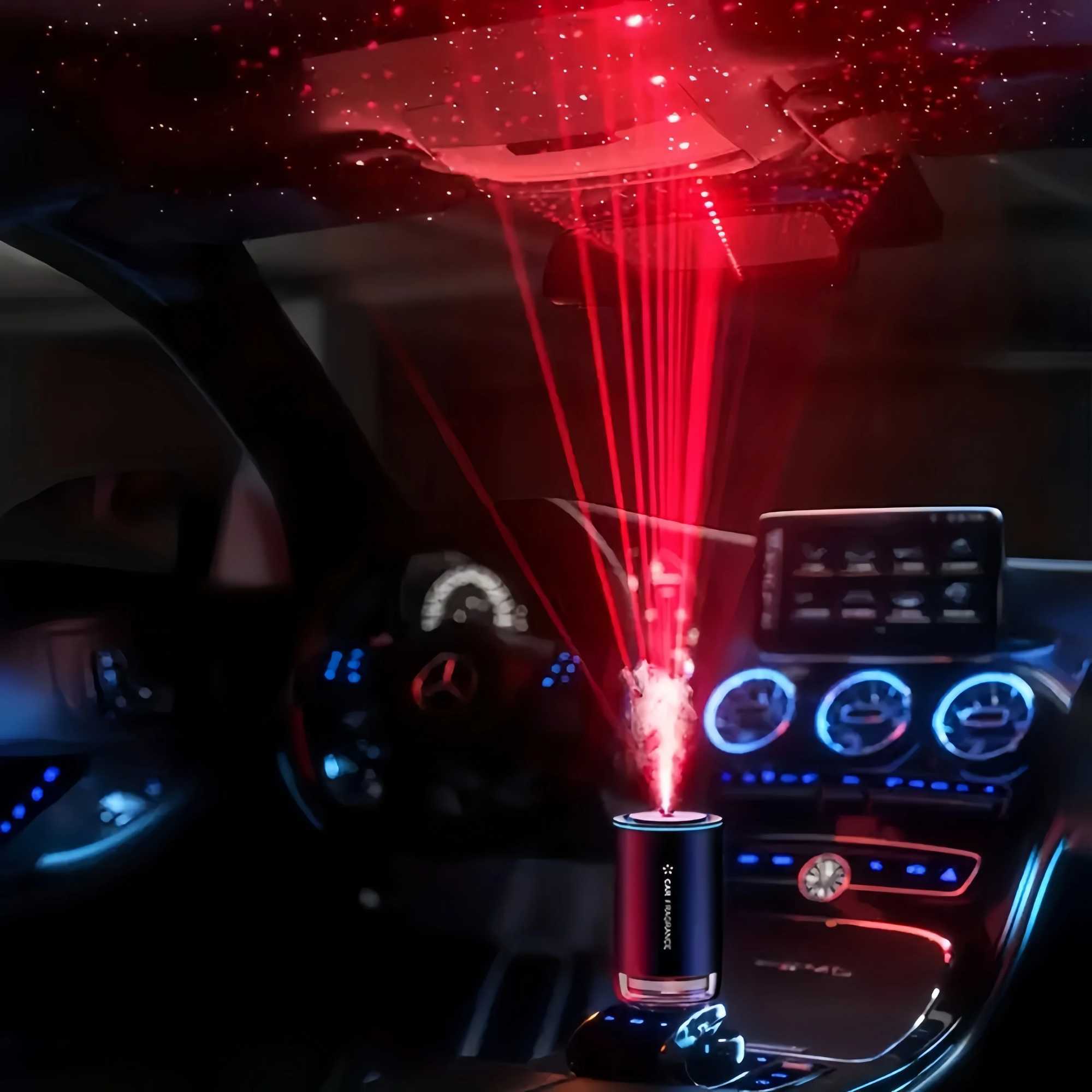Smart Car Diffuser | Car Oil Diffuser with 1 Fragrance (Total 50ml) | Auto Switch Car Diffuser | Star Projector | Colorful BreatXJ241213