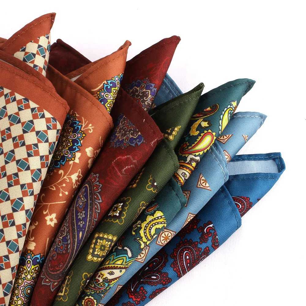 New printed pocket square floral chest towel Paisley set handle Chief Gentleman Hanky mens handle Chief pocket towel gift W241213
