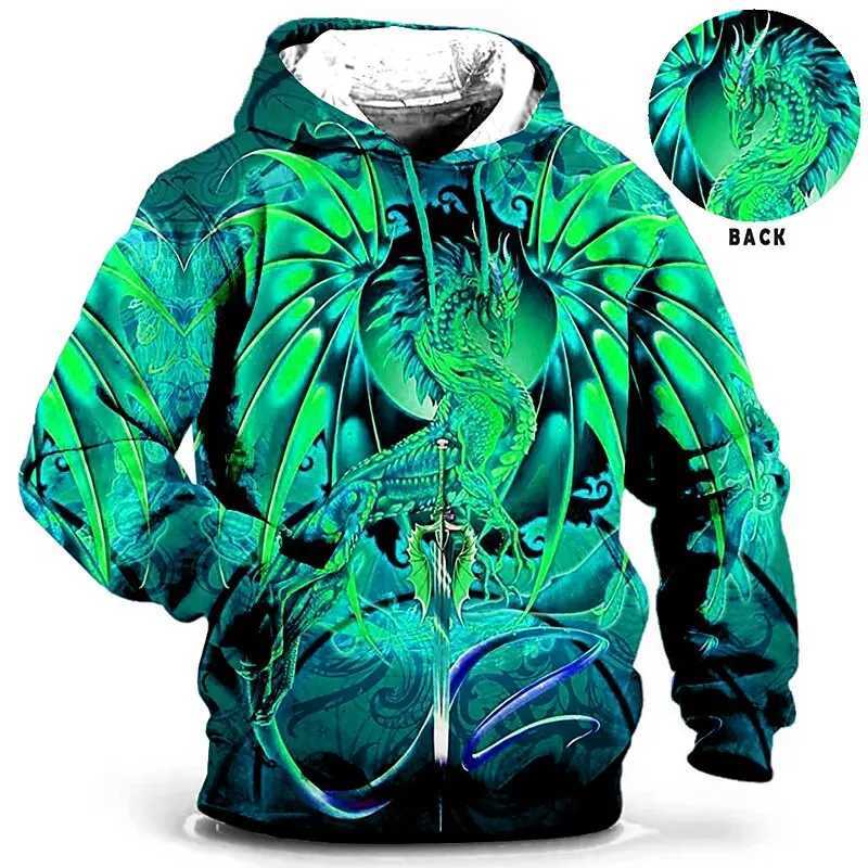 Mens Hoodie for Men Clothing 3D Printed sweatshirts outdoors Dragon Fashion Daily Autumn Long Sleeve Hoodies W241213