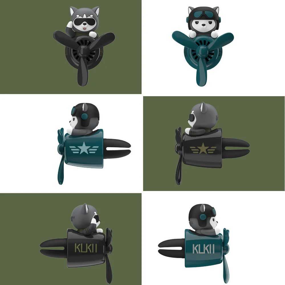 Car Air ener Dog Pilot Vent Perfume Diffuser Rotating Propeller Air Outlet Fragrance Cute Cartoon Decor Auto AccessoriesXJ241213