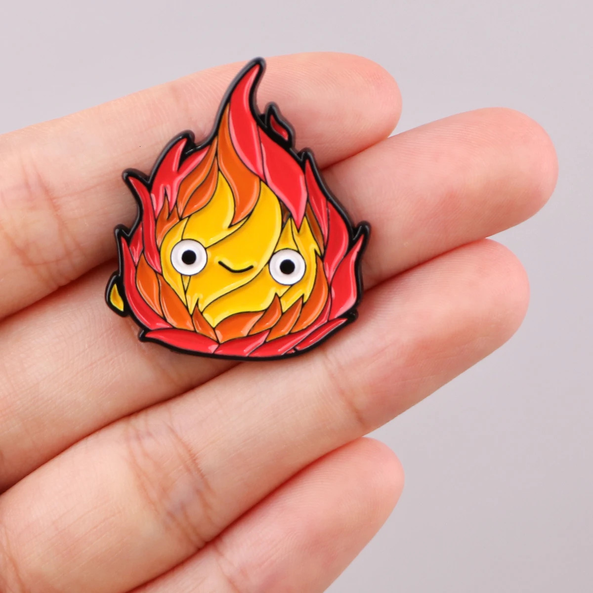 Cute fire anime enamel pin cartoon brooch womens lapel back bag badge clothing decoration gift 241210