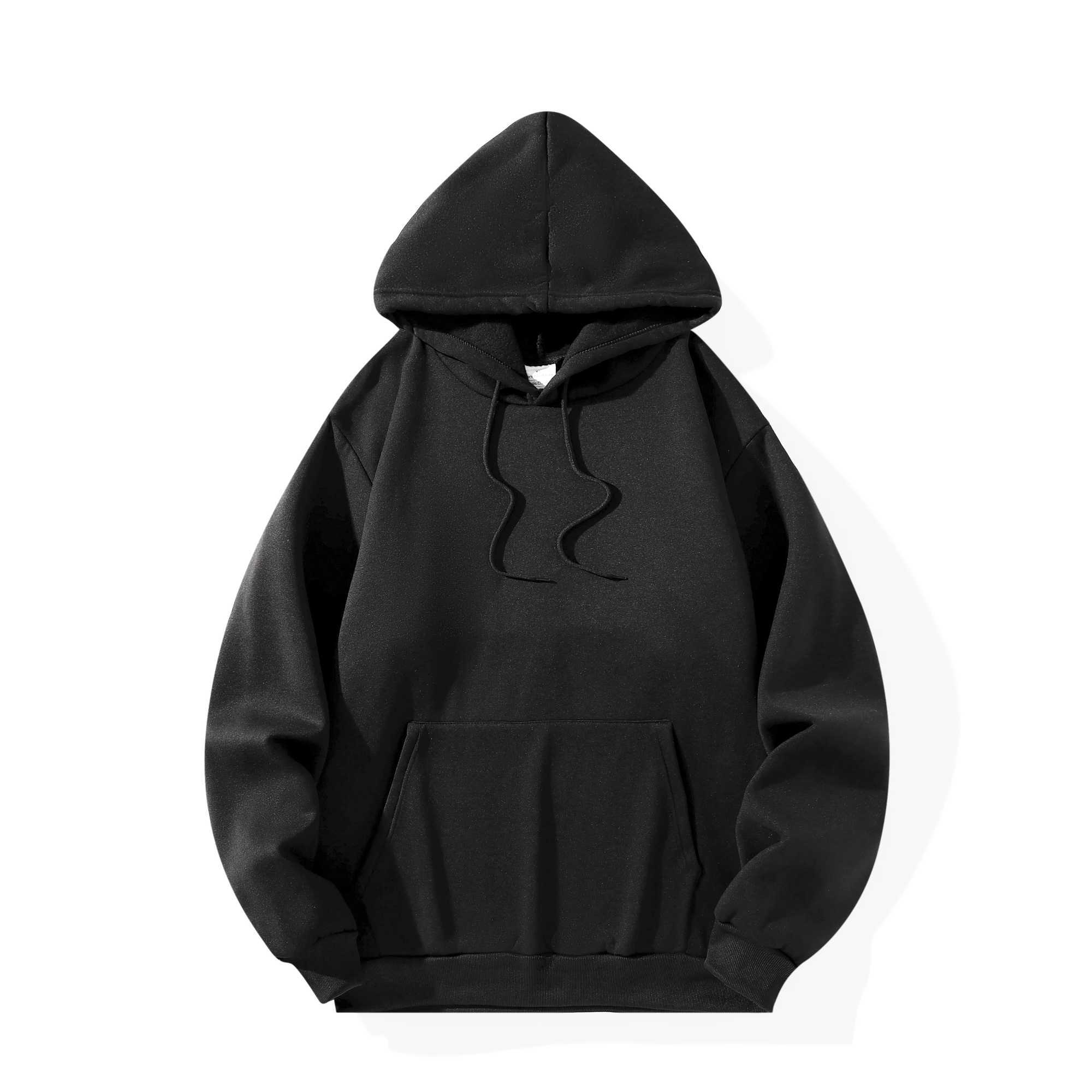 New autumn and winter casual thick hoodie mens solid color basic hoodie sportswear quality jogging texture zipper W241213