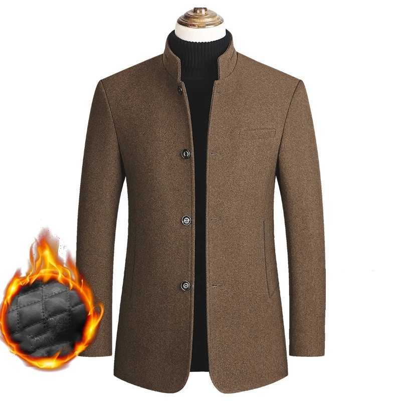 Winter Coat Men Wool Thick Warm Windbreaker Jackets Overcoat Casaco Masculino Palto Woolen Mens Casual Slim Fit Trench PeacoatXJ241212