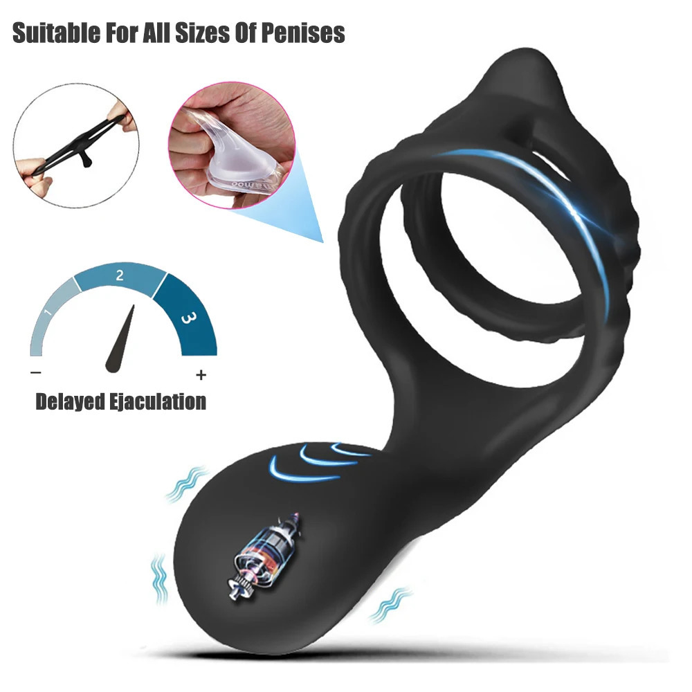 Male Silicone Penis Ring Wireless Ultra Soft CockRing 10 Vibration for Erection Enhancing Time Delay Ejaculation Sex Toy Men 241213