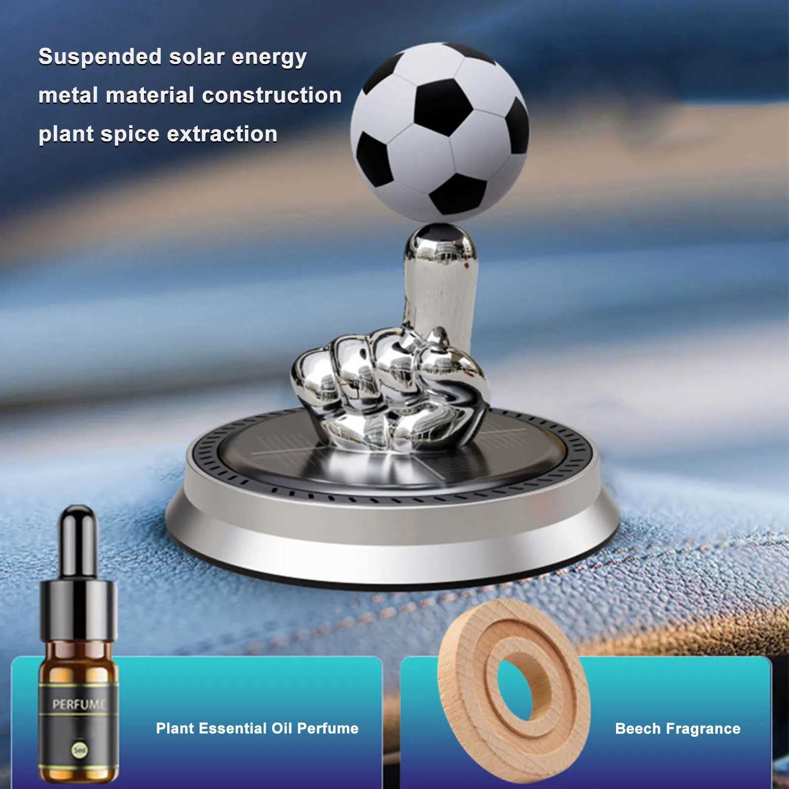 Solar Car Fragrance Finger Football Car Air ener Automatic Rotating Floating Ball Auto Interior Home Aroma DiffuserXJ241213