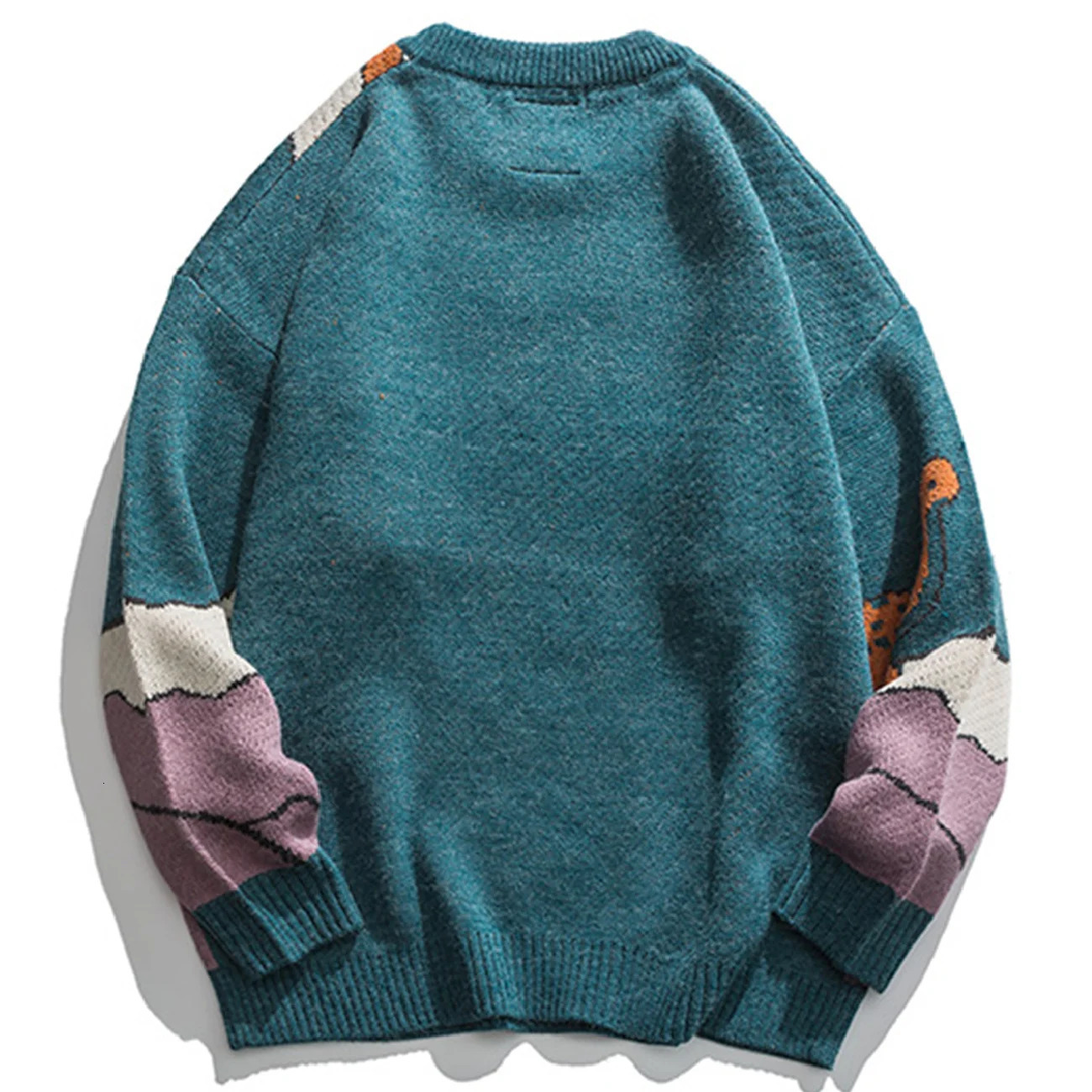 Harajuku Dinosaur Knitted Sweater Men Women Cartoon Streetwear Winter Jumper Fashion Pullover Oversize Top Clothes 241213