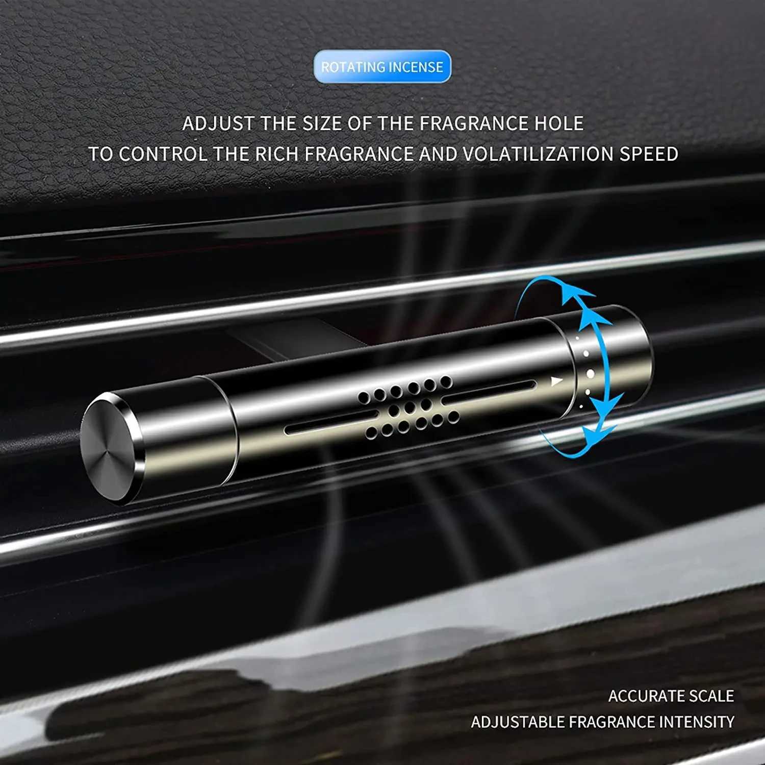 Car Fragrance Vent Clip Cylindrical Essential Oil Car Diffuser Vent Clip with Refill Sticks for Auto Office Kitchen CustomXJ241213