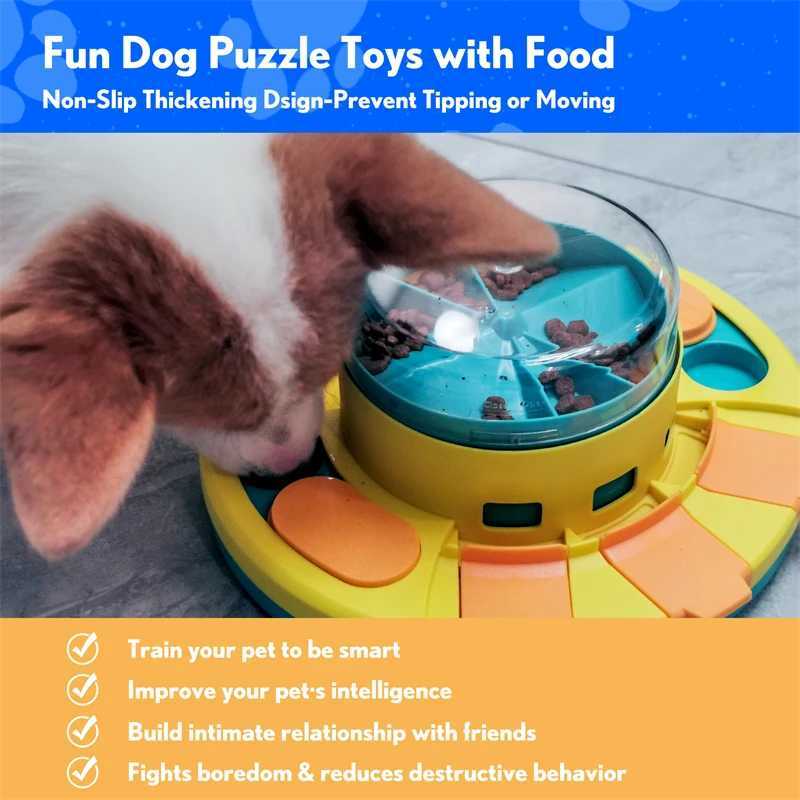 Dog Puzzle Toy Press Slow Feeder Interactive Rich Pet Toy Puppy IQ Training Treatment Dispenser Food Leakage Bowl X241213