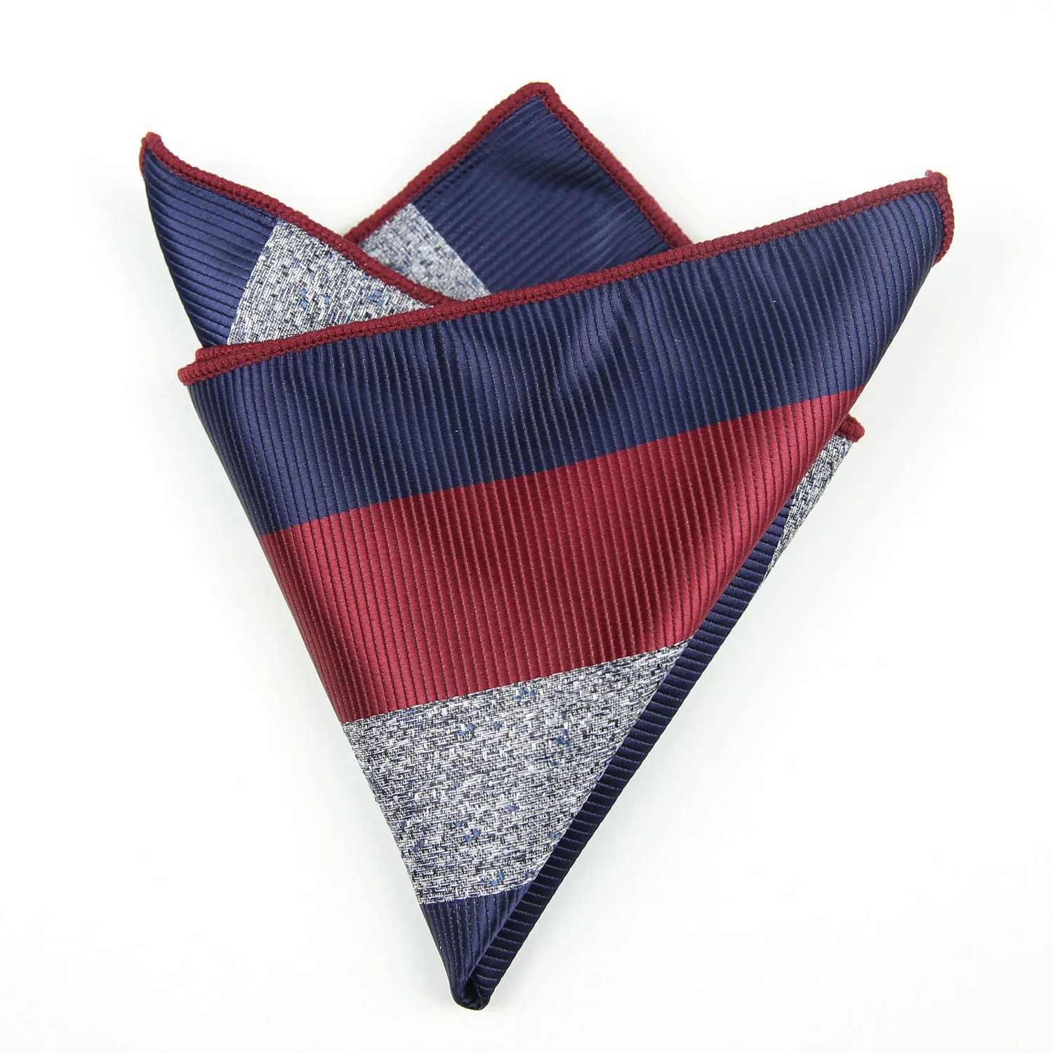23cm Fashion Polyester Mens Pocket Square Striped Paisley Grey Handkerchief Formal Suit Tie Pocket Chest Scarf Shirt Hanky W241213