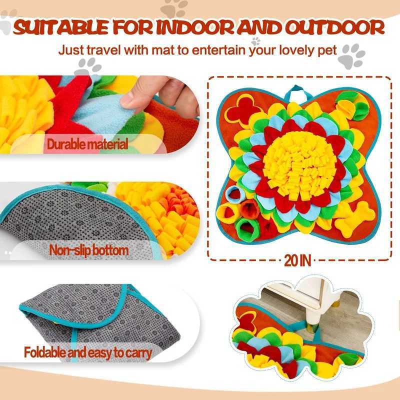 Pet Dog Snuffle Mat Nose Smell Training Sniffing Pad Dog Puzzle Toy Slow Food Feeding Bowl Washable Dog toys scented carpet X241213