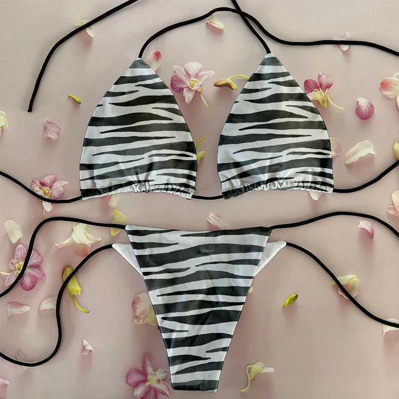 High Cut Micro Bikini Women opard Bandage Push Up Swimsuit Sexy Bathing Suit Padded Thong Swimwear Beach BikiniXJ241212