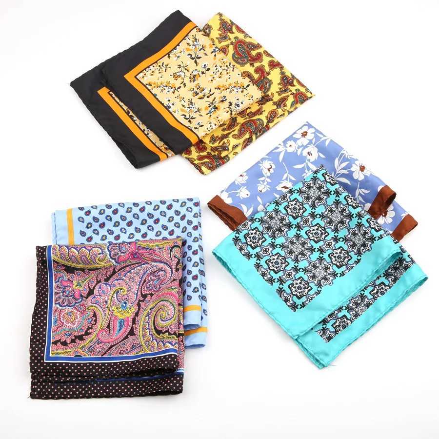 Mens set pocket cabinet towel handle printed small square Hanji retro formal dress pocket square accessories W241213