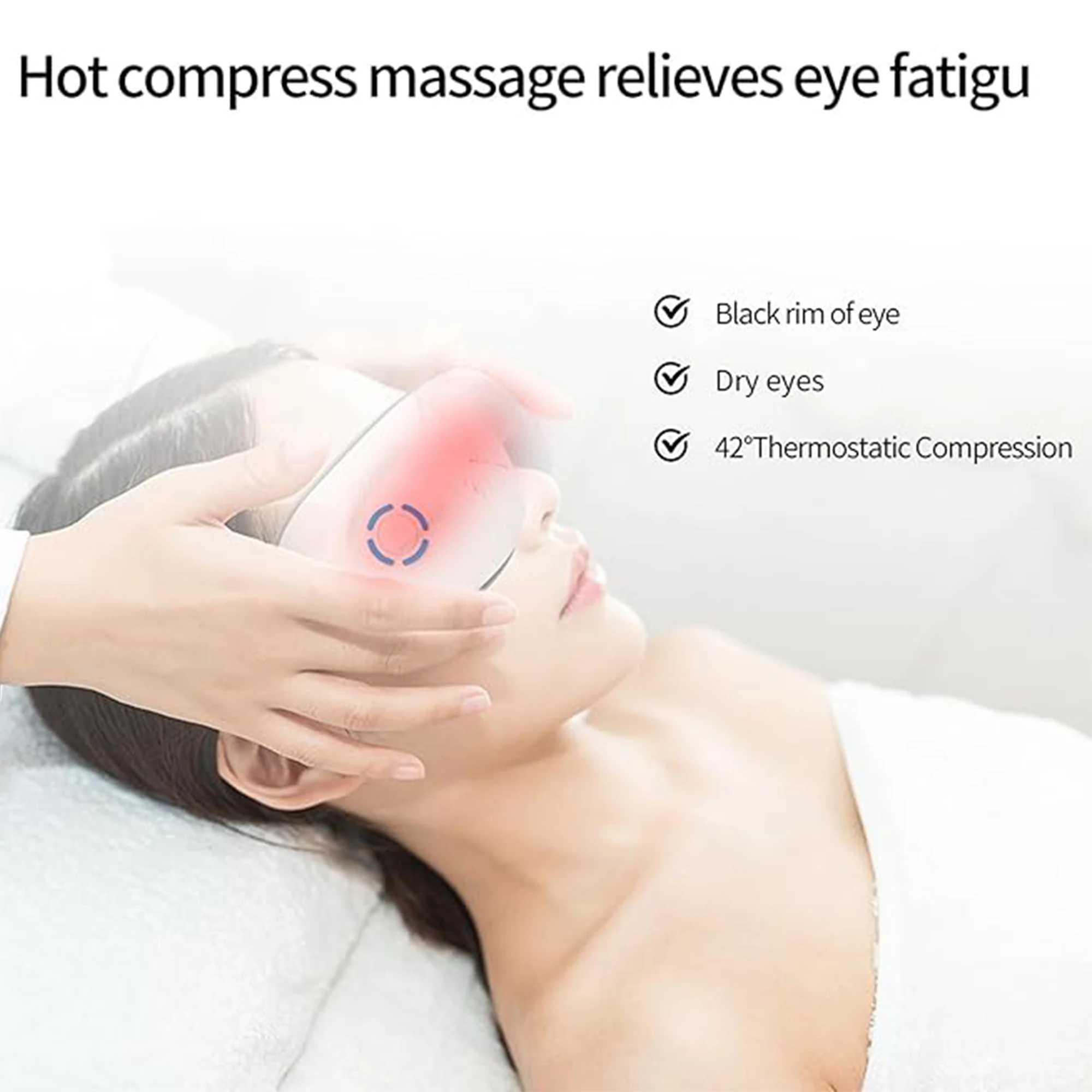 Eye massager with thermal vibration and music massage glasses eye muscles hot eye mask female relaxation gift W241213