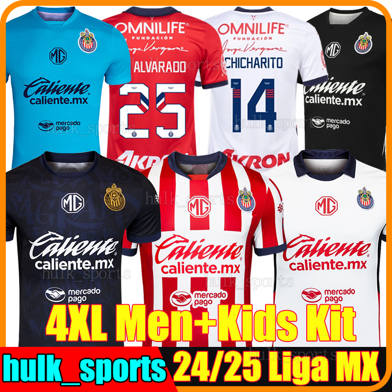 4XL 24/25 Deportivo Guadalajara Chivas Soccer Jerseys LIGA MX CHICHARITO ALVARADO C.COWELL R.MARIN A.GONZALEZ Y.PADILLA POCHO F.BELTRAN men kids kit Football Shirts