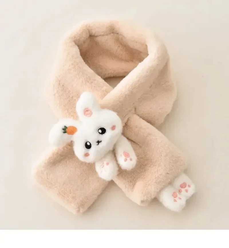 Scarves Wraps 1pcs Boys Girls Winter Scarfs Thick Plush Cros Childrens Scarf Baby Bib Cute Cartoon Rabbit Faux Fur Neck Protection Warm Shawl H2412137