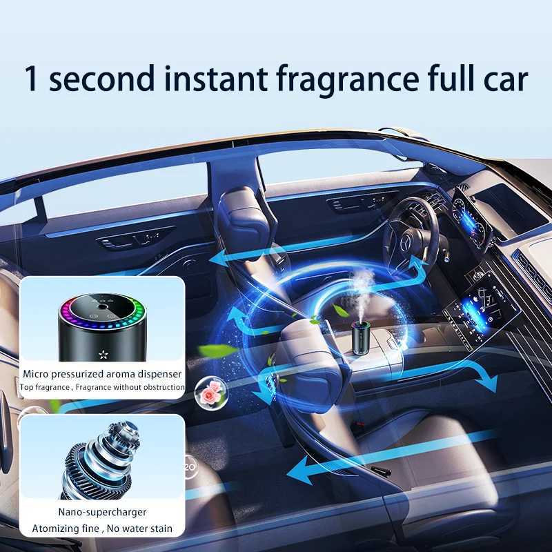 Smart Car Aroma Mane Portable USB Rechargeable Cup Holder Diffuser Air ener Car Fragrancer Ambient Light OrnamentXJ241213