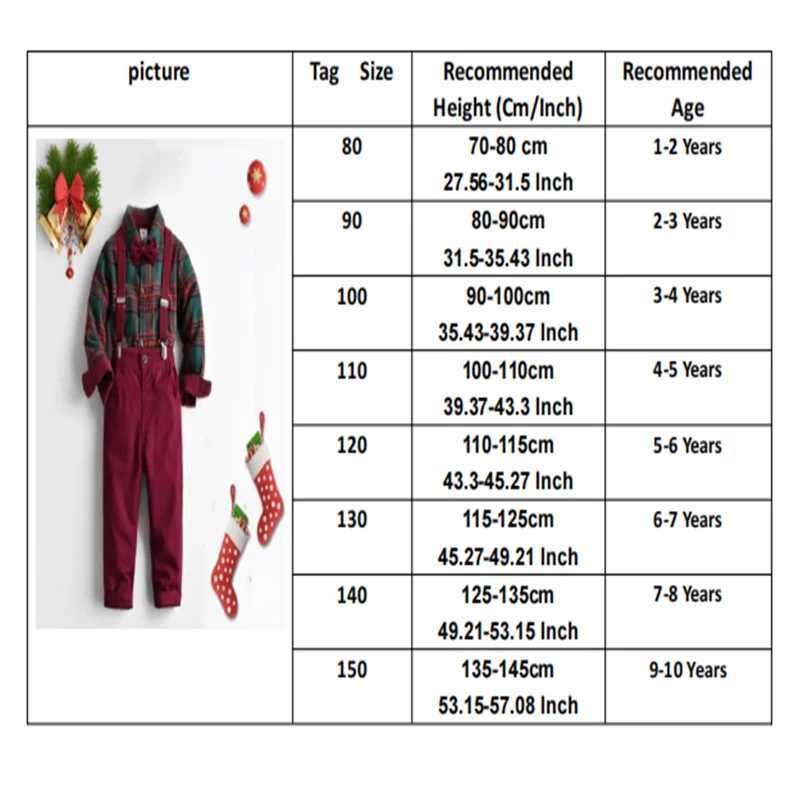 Boutique Boy Christmas Outfit Baby Boys Dress Suit Plaid Shirt Pants Bowtie Formal Set Kids Boys Clothes Winter Festival Costume W241213