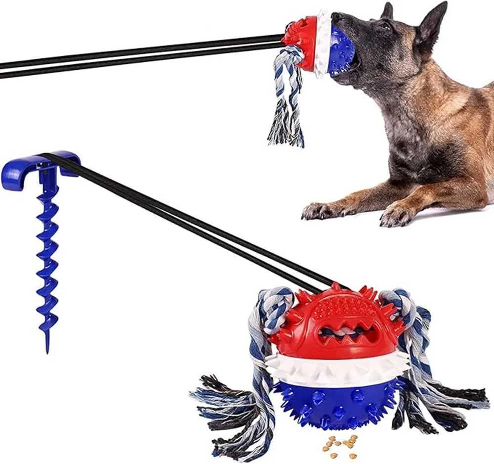 Interactive tug of war dog chew toy outdoor w/mole bite squeeze toy ball and bet pet ball puzzle toy aggressive chew X241213