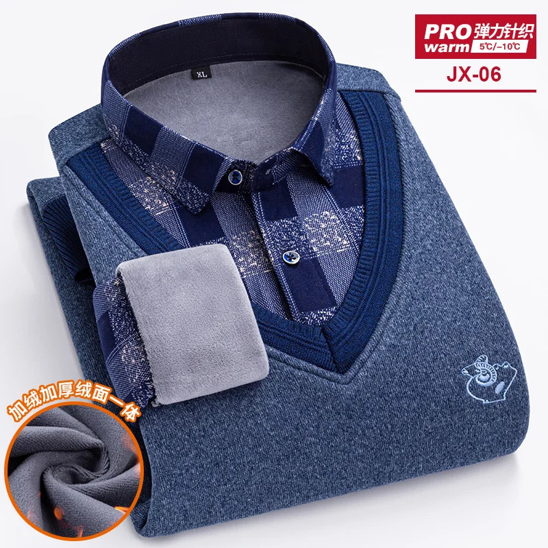 camisas de hombre two piece set men clothing ner clothes long sleeve fleece thickened warm sweater 241213