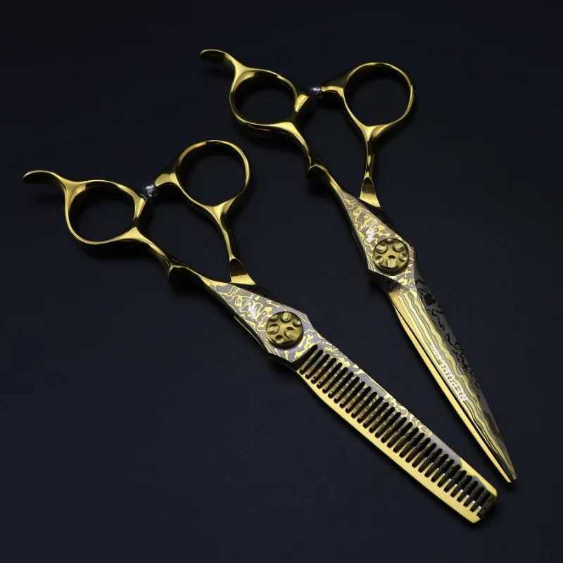 New Arrival Nepurlson 6-inch Damascus barber professional barber cutting and thinning salon barber Z241213