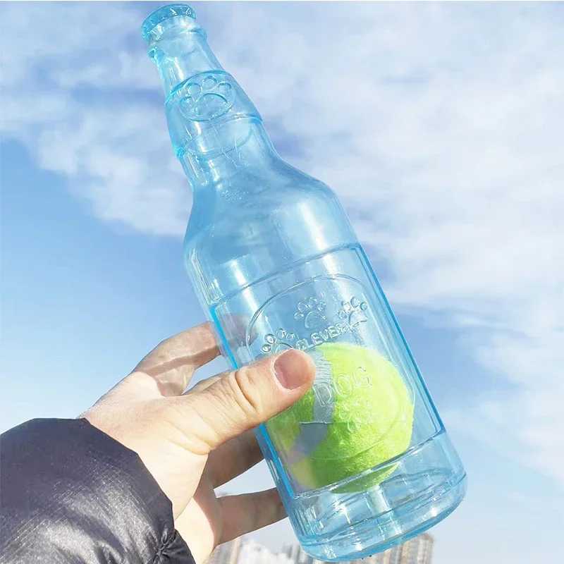 Pet dog noise chewing toys beer bottles and tennis dog toys squeezing pet toys fun toys puzzle toys X241213