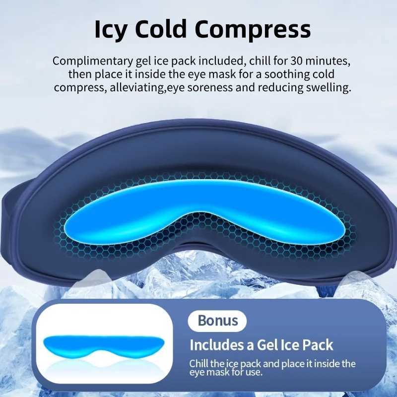 Cordless heated eye massager with cooling eye pad 3D groove design vibrating sleep mask C-type rechargeable used for drying eyes W241213